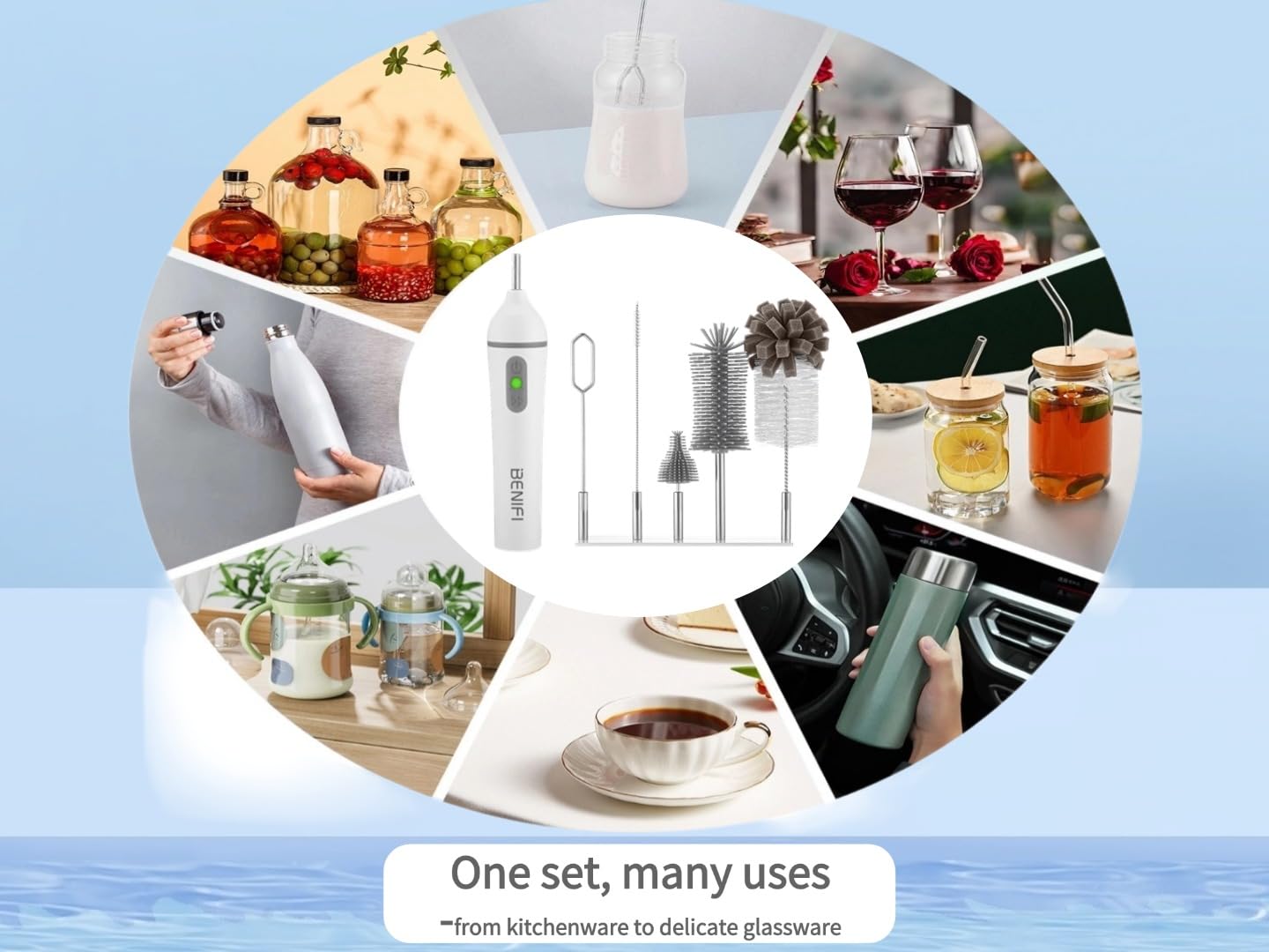 Benifi nipple brush designed for precise reach and clean small parts.
