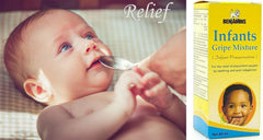 Benjamin's Infants Gripe Water pour demonstrates easy dosing for teething and hiccups.
