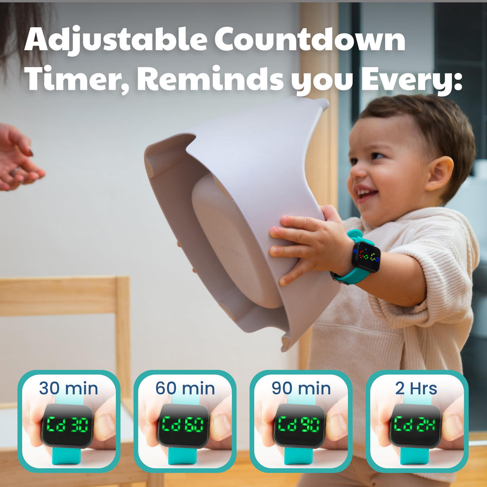 Benny Bradley's Potty Watch tamper-proof reminder reduces accidental interruptions during routines.