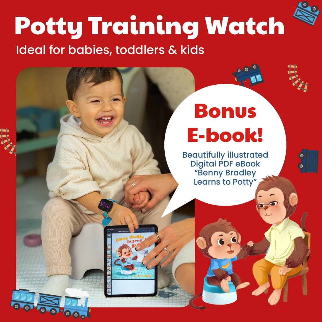 Benny Bradley's Potty Watch V2 used while a child washes hands to show water resistance.