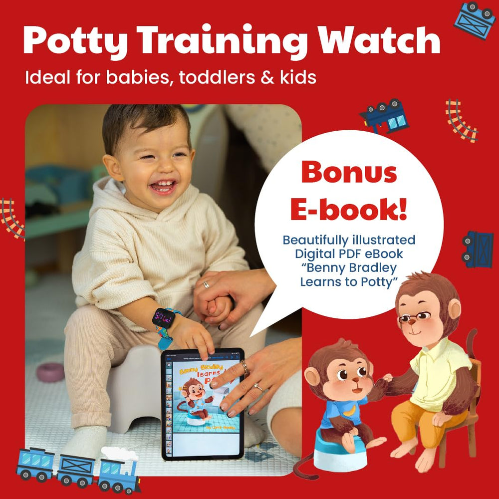 Benny Bradley's Potty Watch V2 used while a child washes hands to show water resistance.