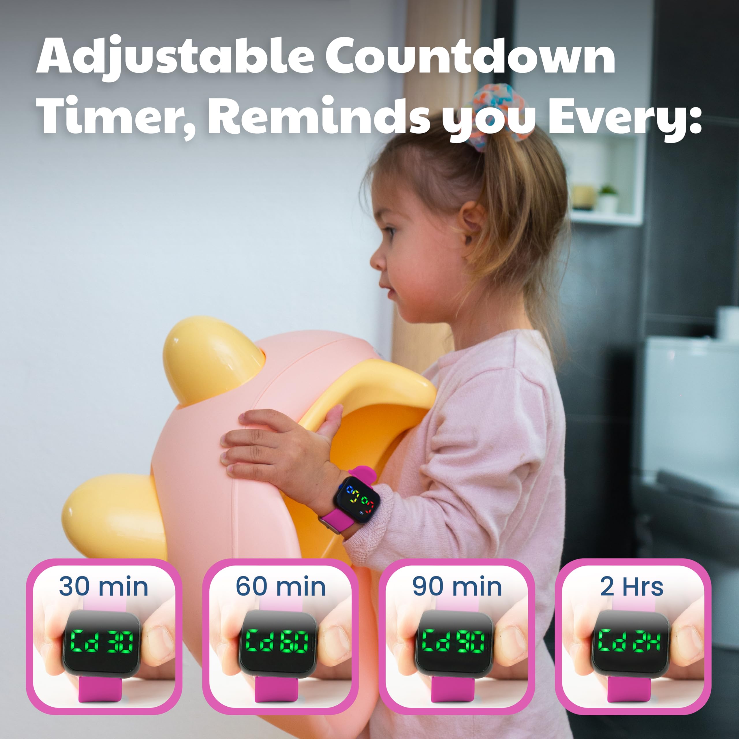 Benny Bradley's Potty Training Watch offers a vibration mode for quiet reminders.