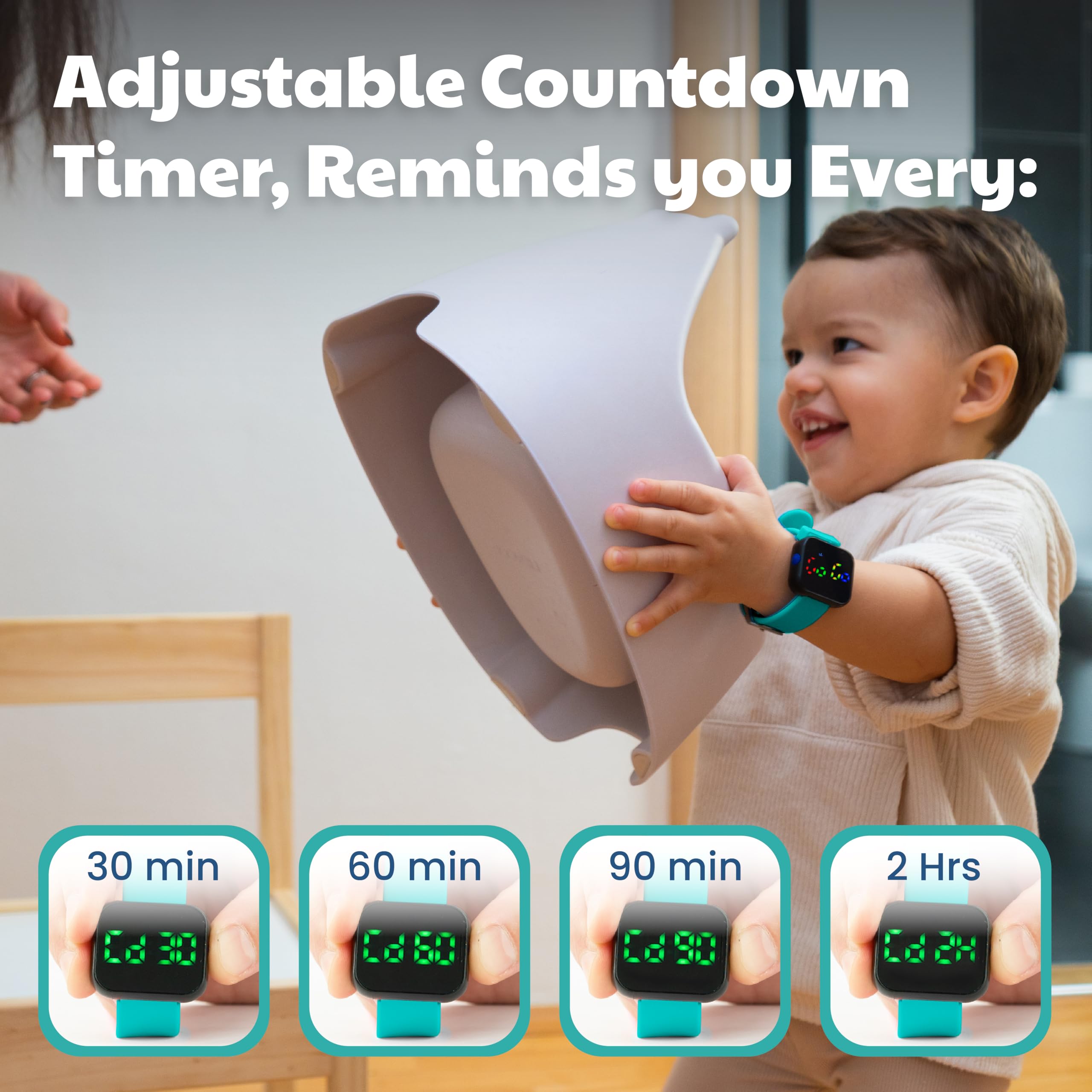 Benny Bradley's Potty Watch in vibration mode for quiet classroom reminders