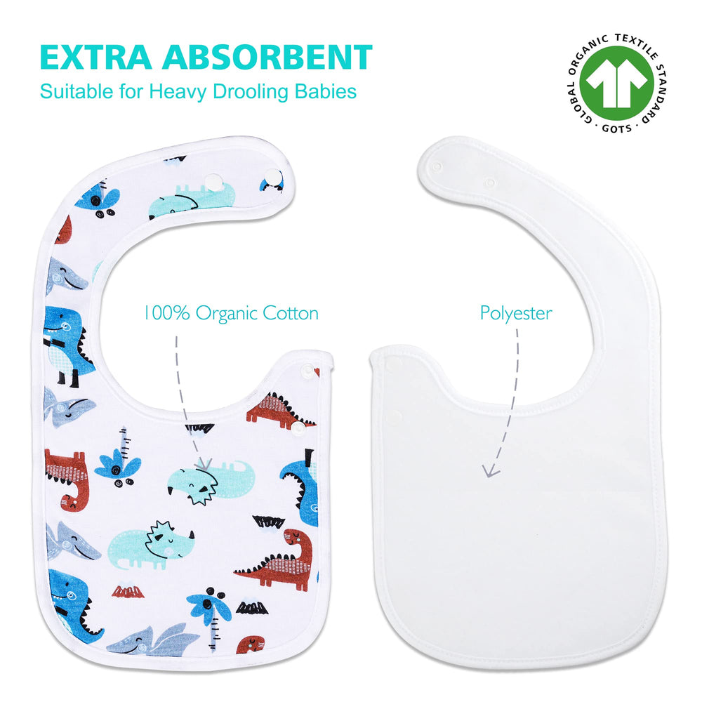 Benoxine baby bib neutral colors with prints suit boys and girls.