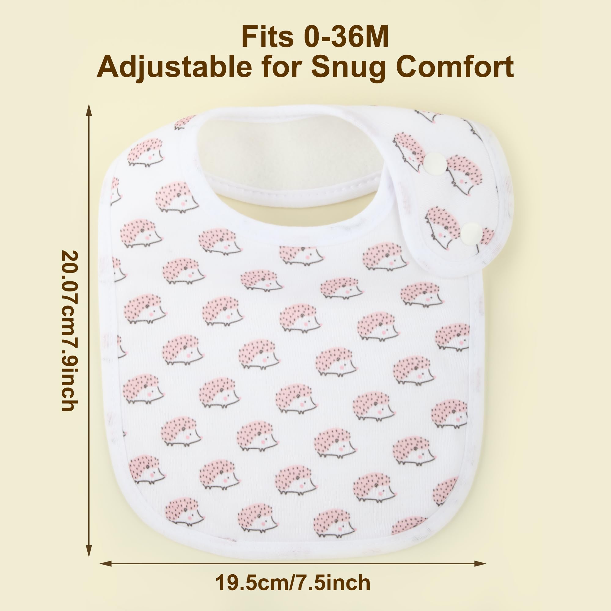 Benoxine baby bibs washing care graphic showing easy machine washing.