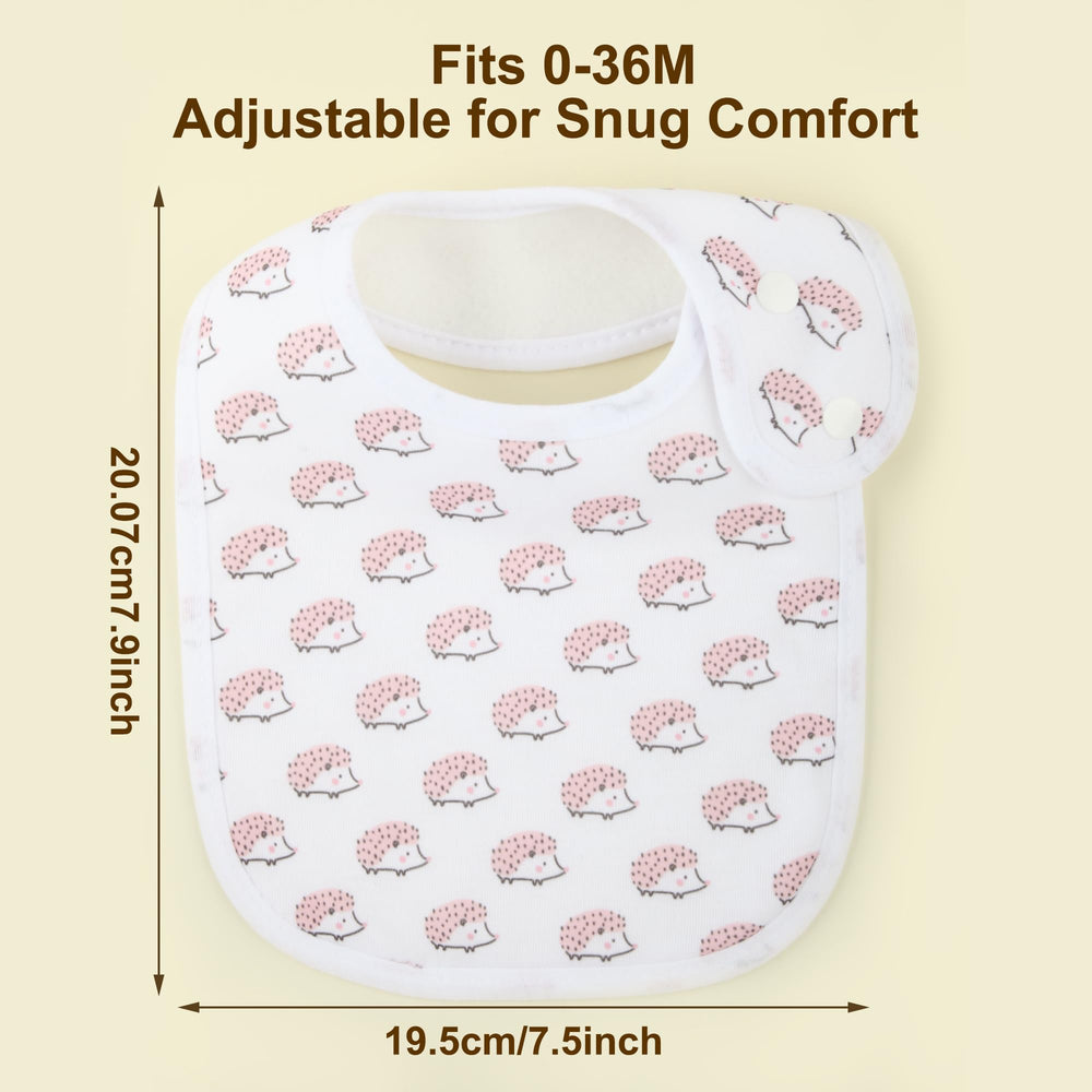 Benoxine baby bibs washing care graphic showing easy machine washing.