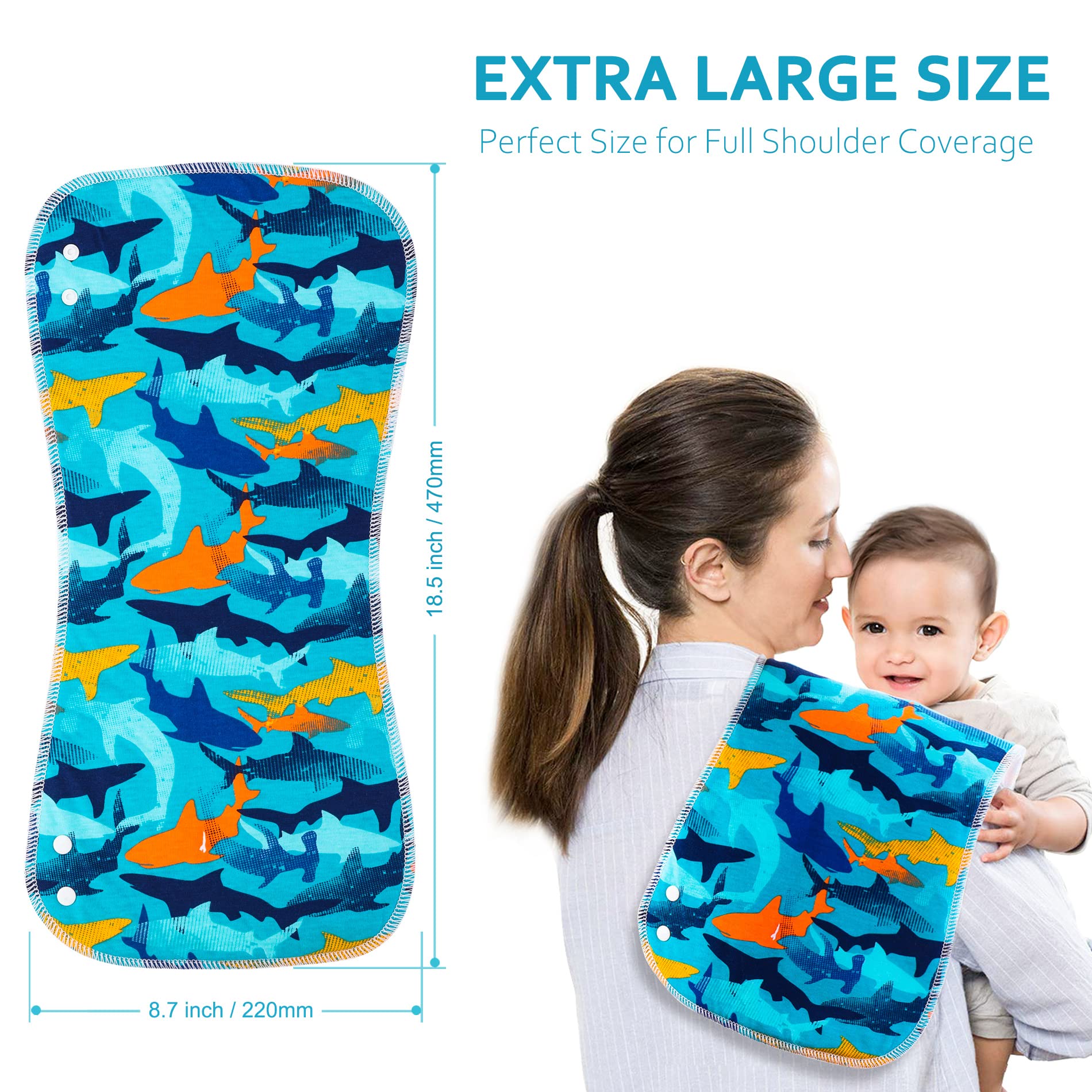 Benoxine burp cloths demonstrate quick absorption after a burp