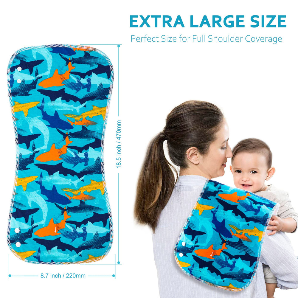 Benoxine burp cloths demonstrate quick absorption after a burp