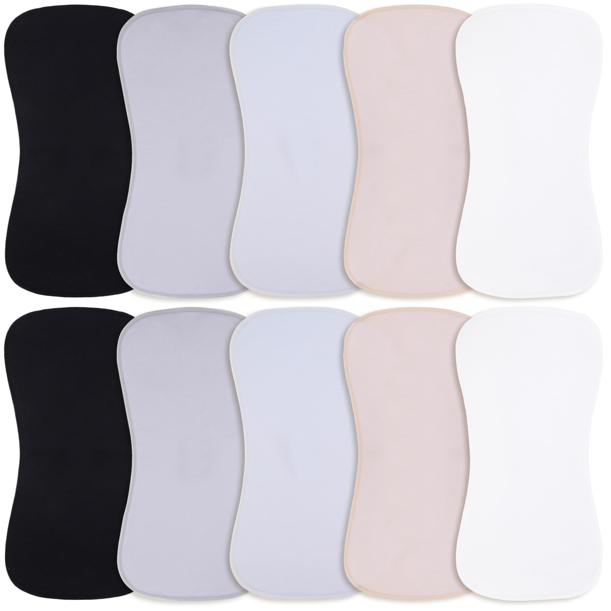 Benoxine burp cloths flatlay 10-pack in neutral floral design for gentle baby care