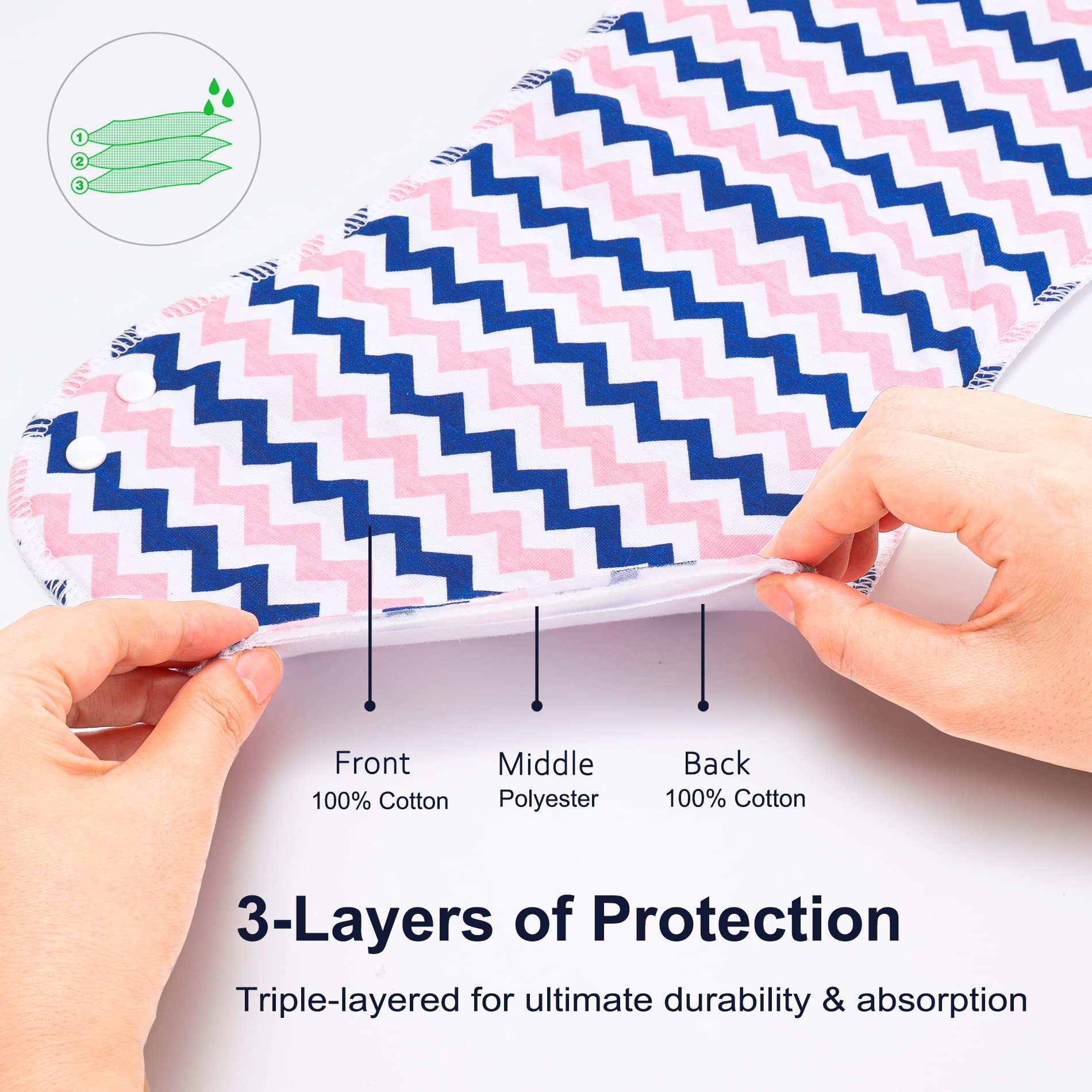 Benoxine burp cloth with snap-on bib conversion for quick use.