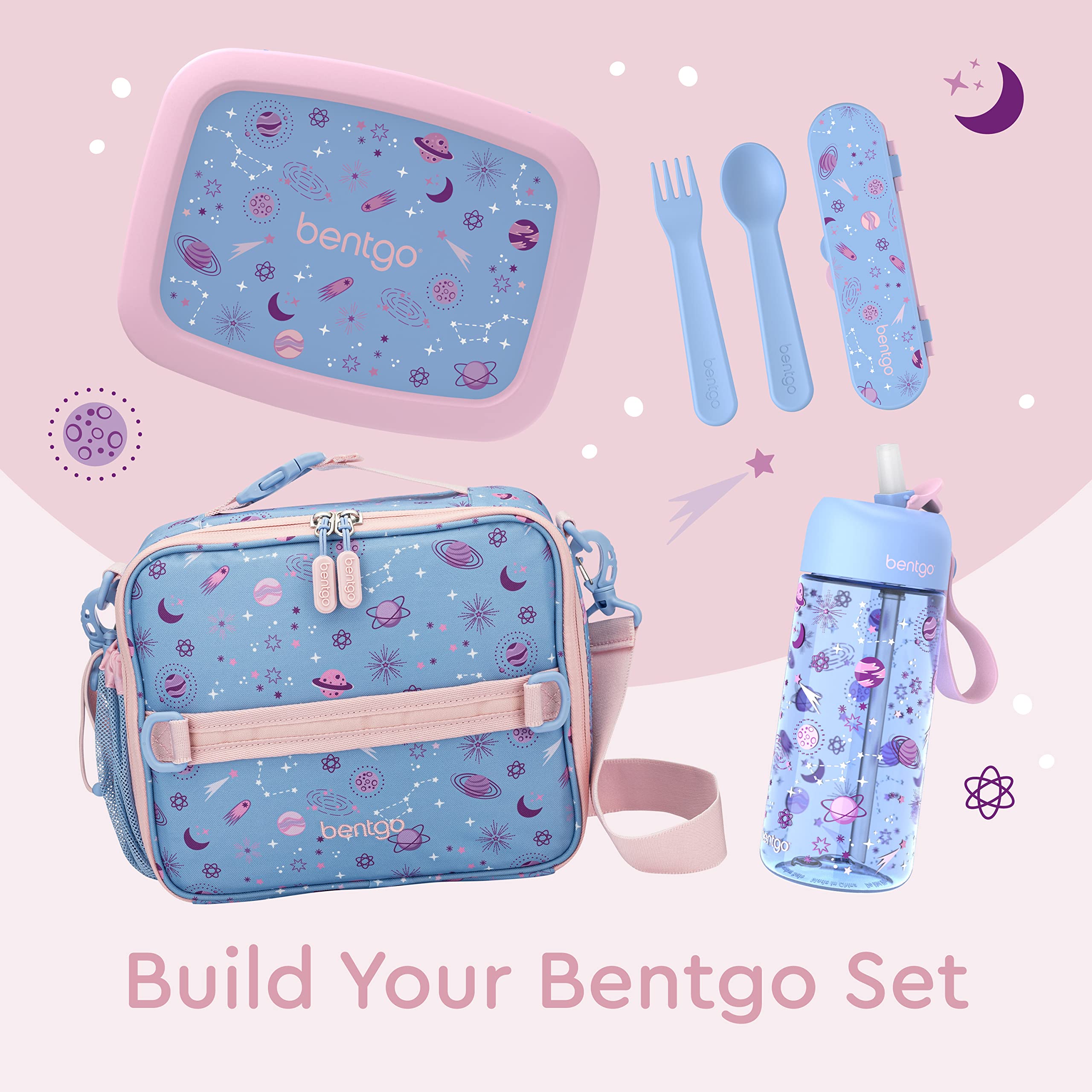 Lavender galaxy Bentgo Kids prints and coordinating colors