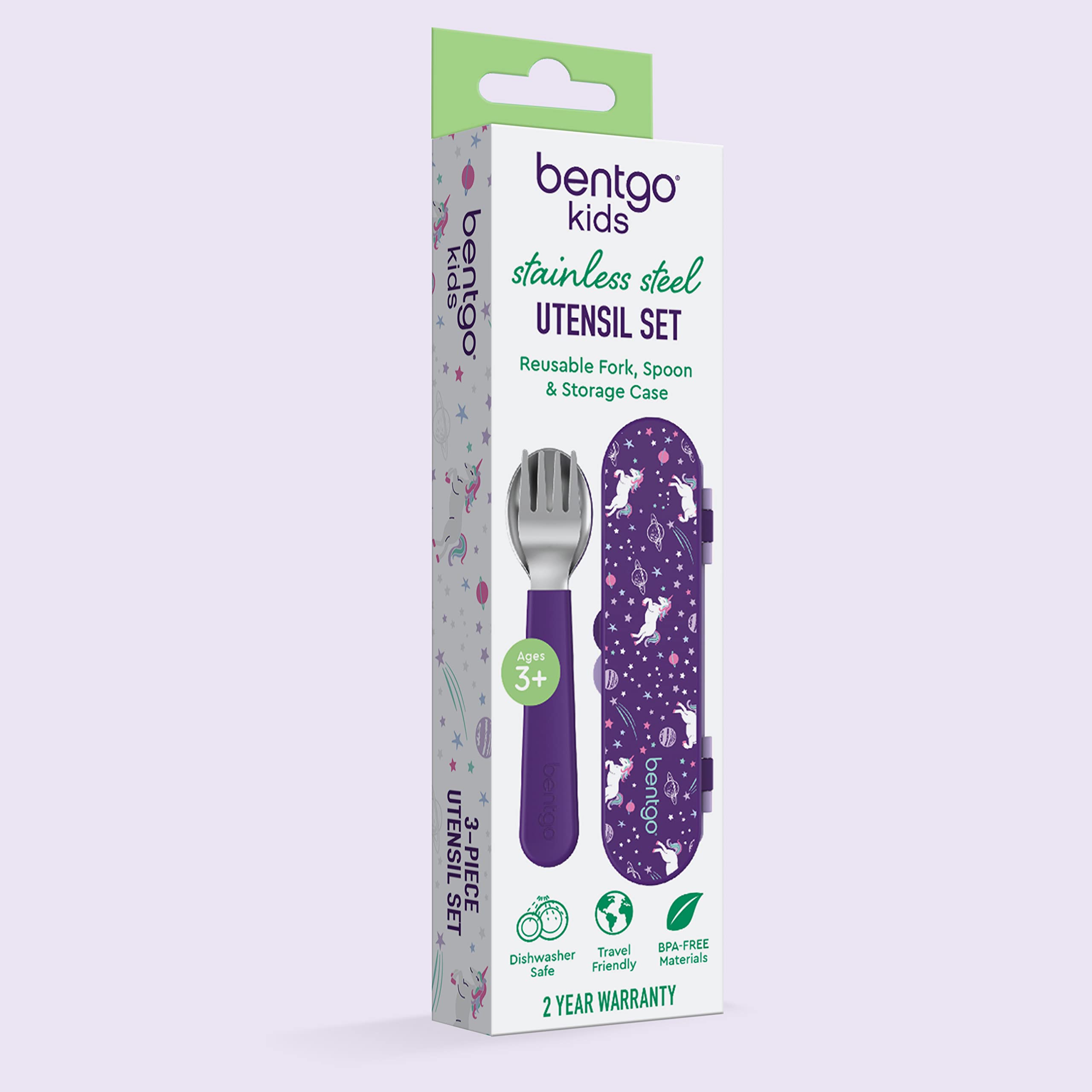 Bentgo Kids unicorn utensil set includes two-year warranty
