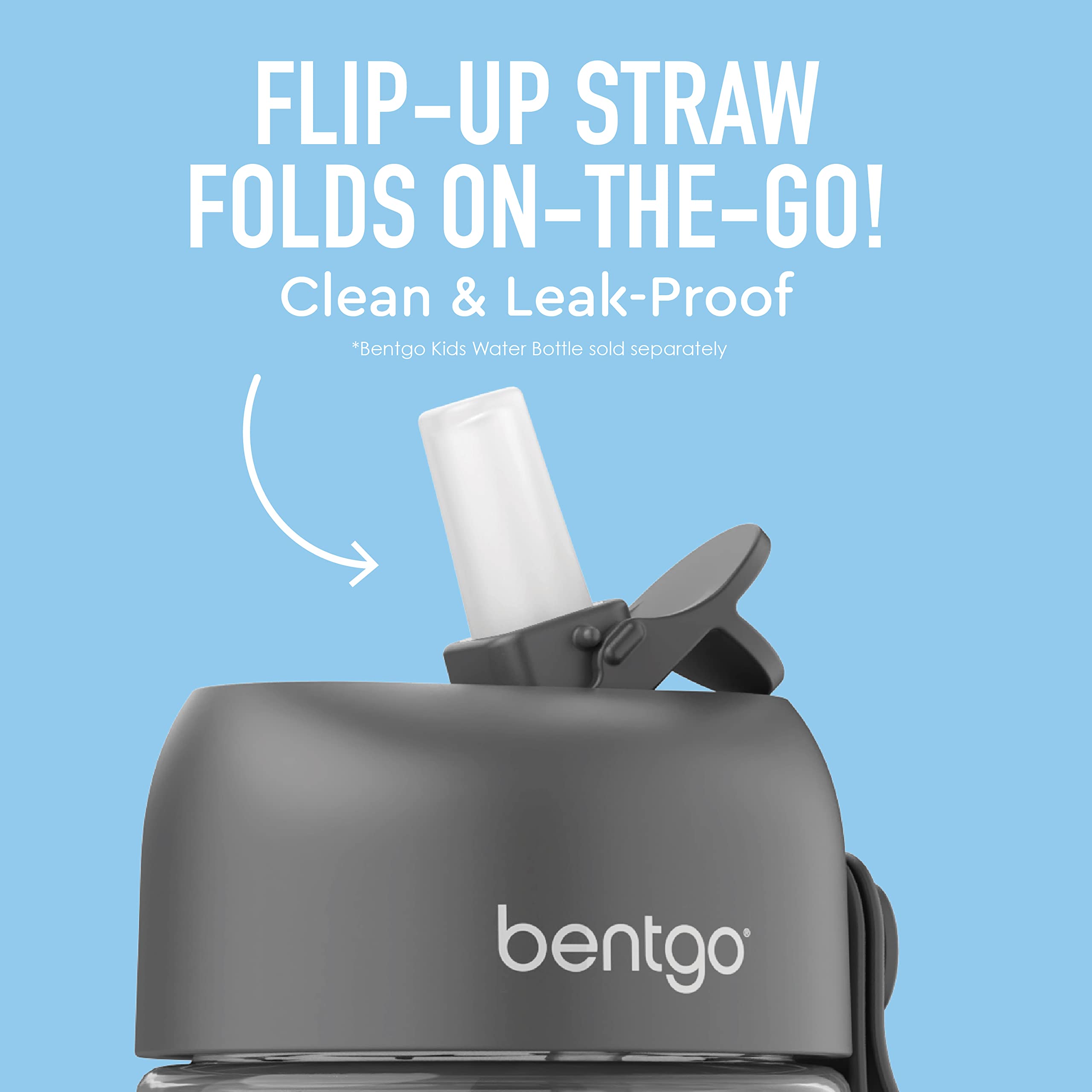 Bentgo Kids straw top-rack dishwasher-safe for quick cleaning.