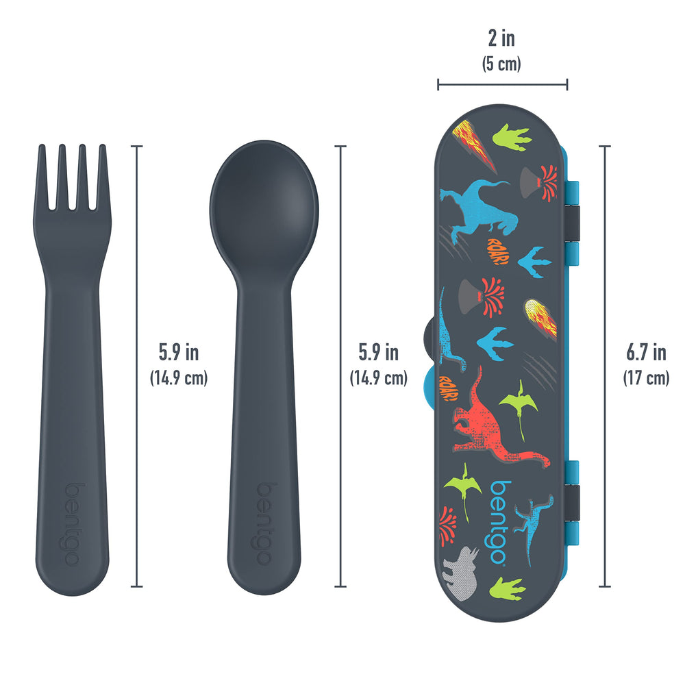 Bentgo Kids Utensil Set in colorful prints for mix-and-match lunch gear.