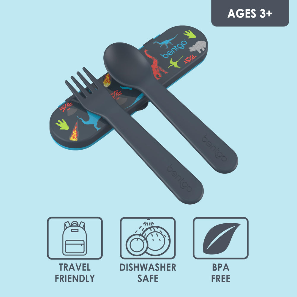 Bentgo Kids Utensil Set nested design saves space in backpacks.