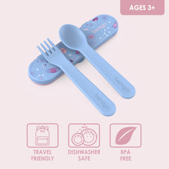 Bentgo Kids utensil set paired in slim storage case for tidy packing