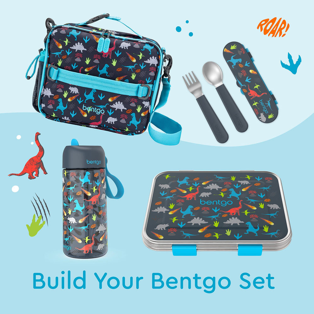 Bentgo Kids utensils shown as dishwasher safe for easy cleanup after meals