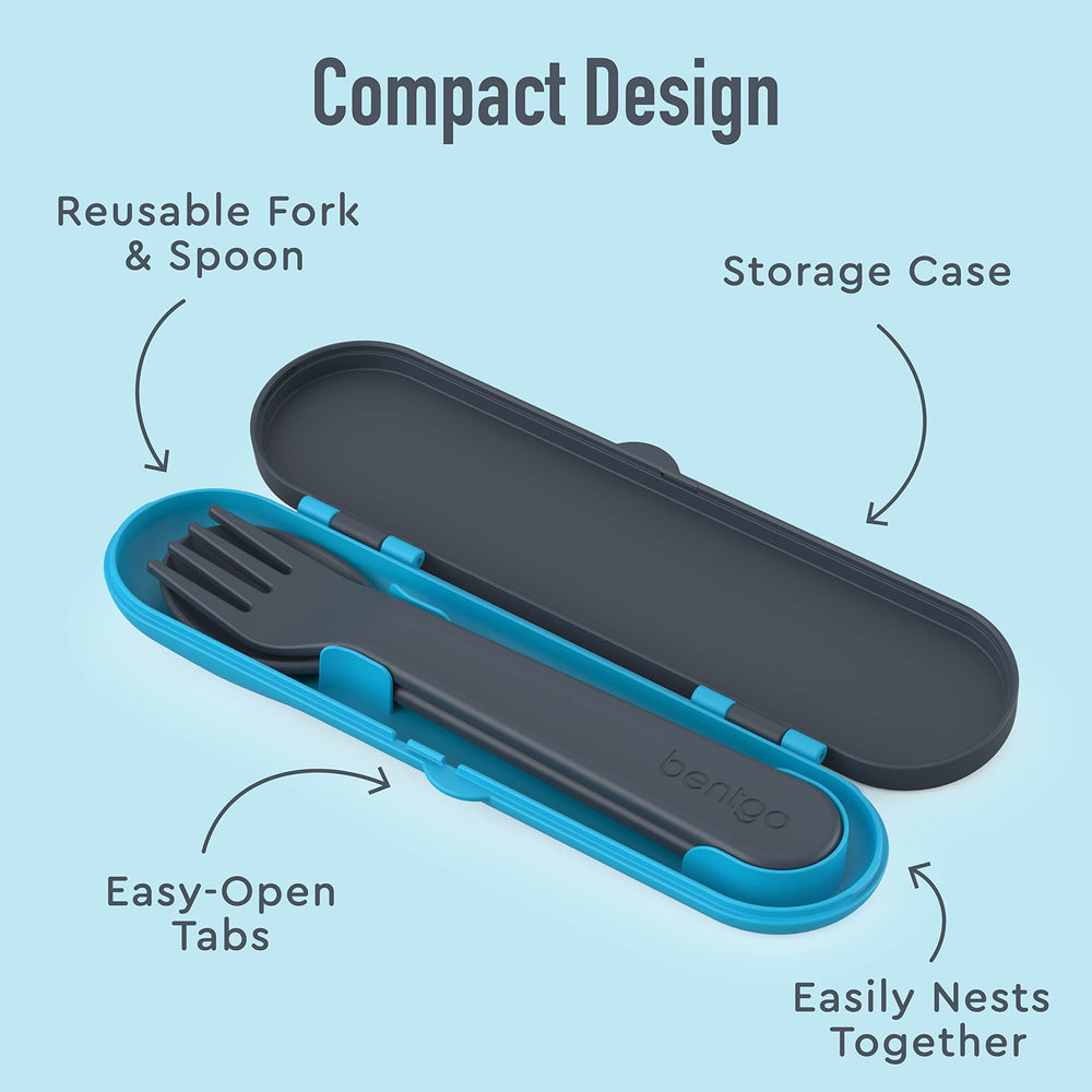 Bentgo Kids Utensils stackable travel case for on-the-go meals.