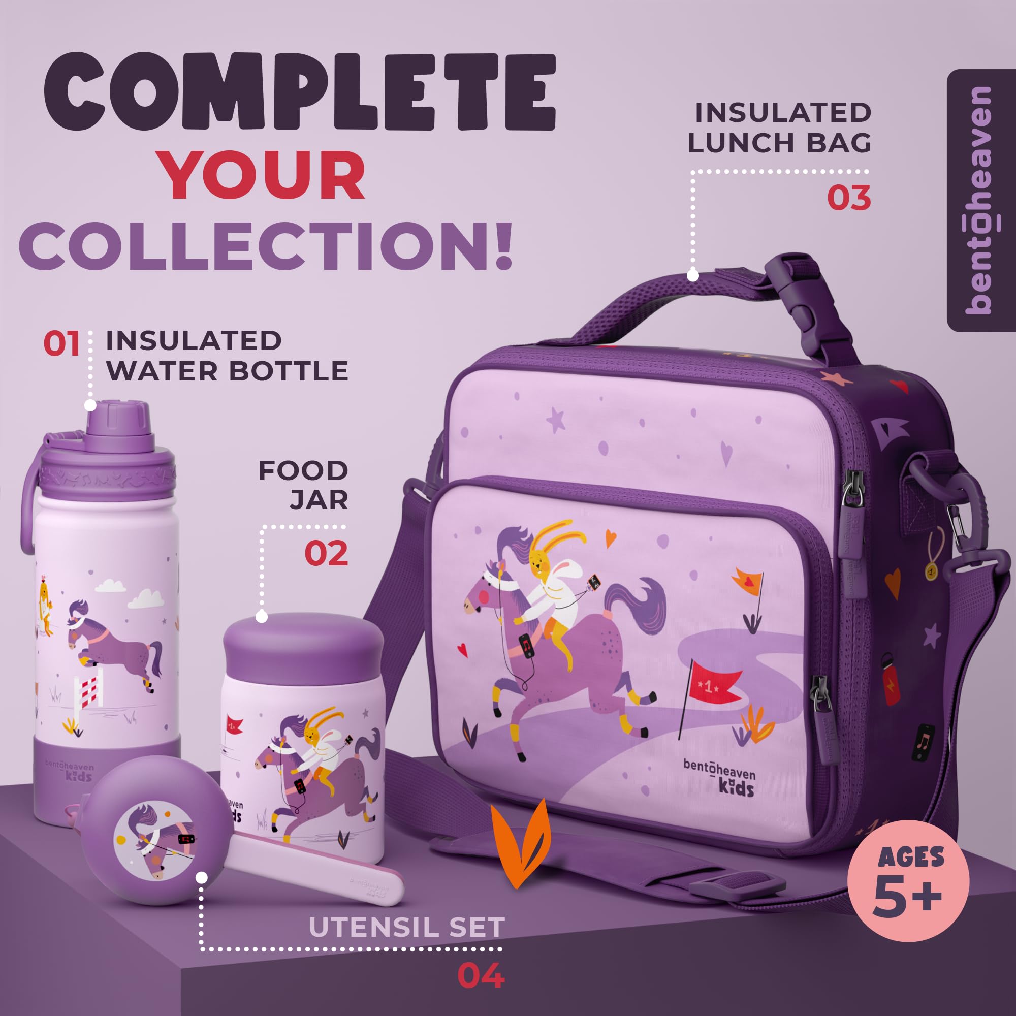 Bentoheaven horse-design utensils add playful charm to kids' mealtime routines.