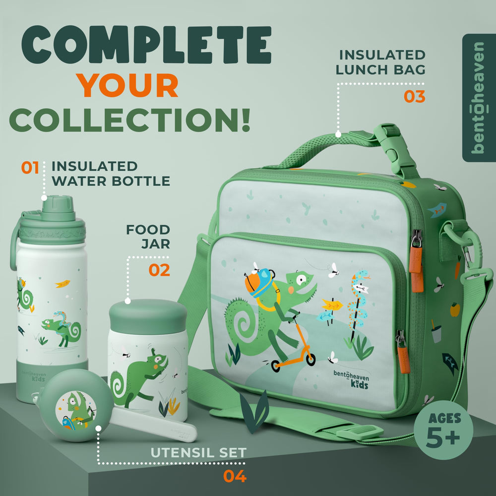 Bentoheaven kids lunch on the go setup with durable travel utensils.