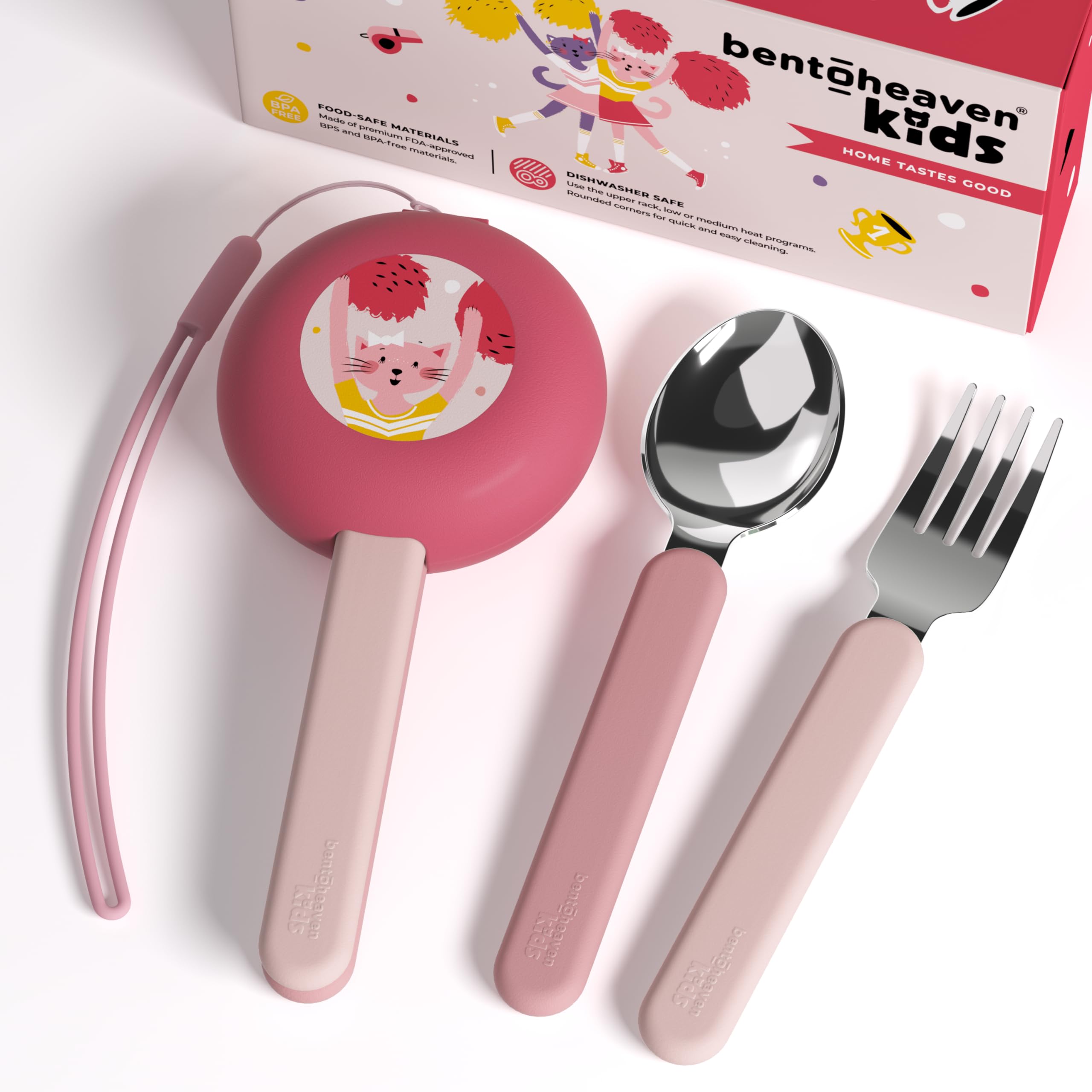 Bentoheaven kids travel utensils case buckle keeps utensils securely attached to lunch bag