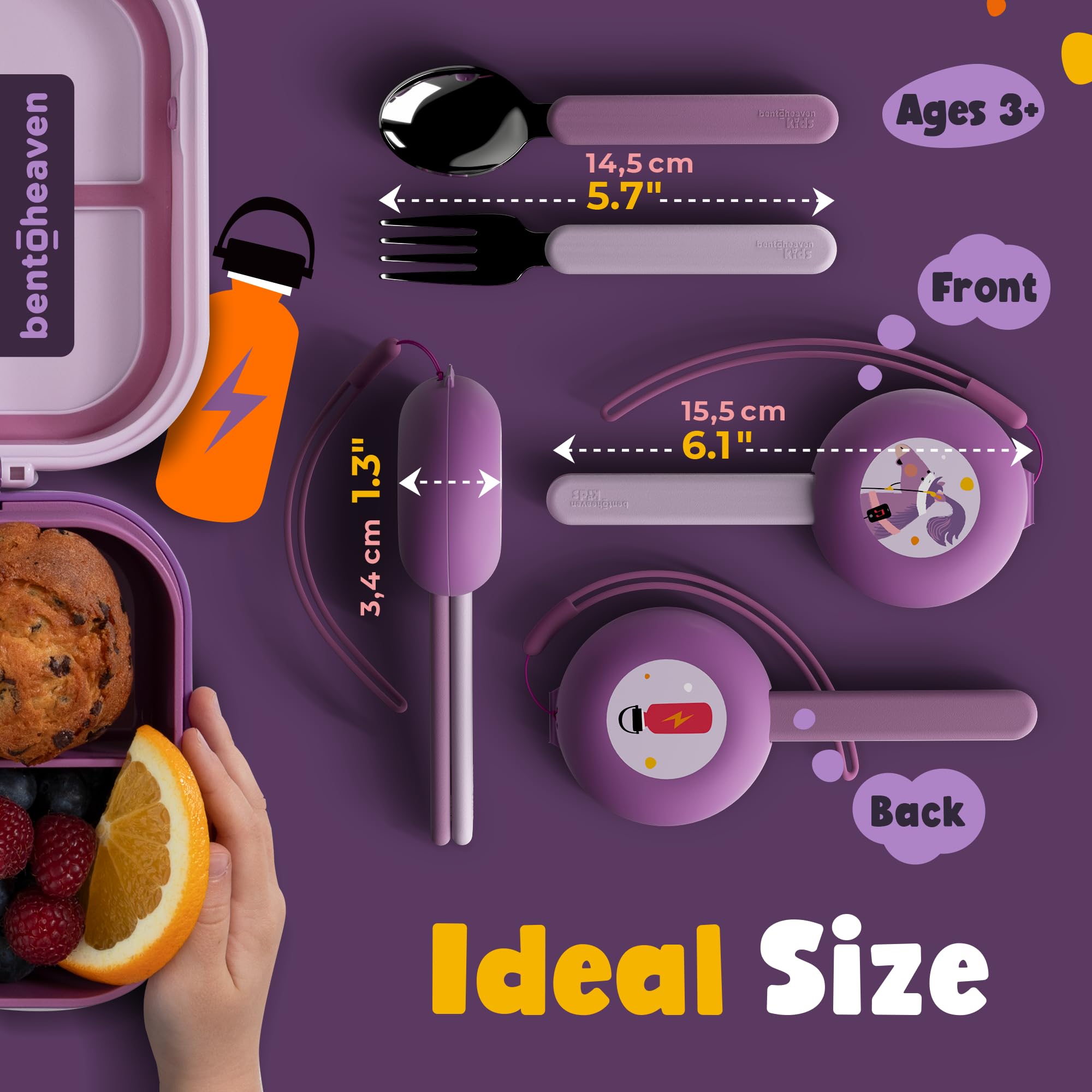 Bentoheaven kids fork and spoon set complements any lunchbox with durable, safe design.