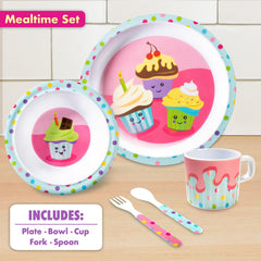 Bentology Cupcake Mealtime Bowl with deep sides supports gentle scooping and less mess.