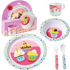 Bentology Cupcake Mealtime Plate with raised edge aids easy self-feeding.