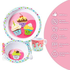 Bentology Cupcake Mealtime Utensils with kid-friendly handles boost confident self-feeding.