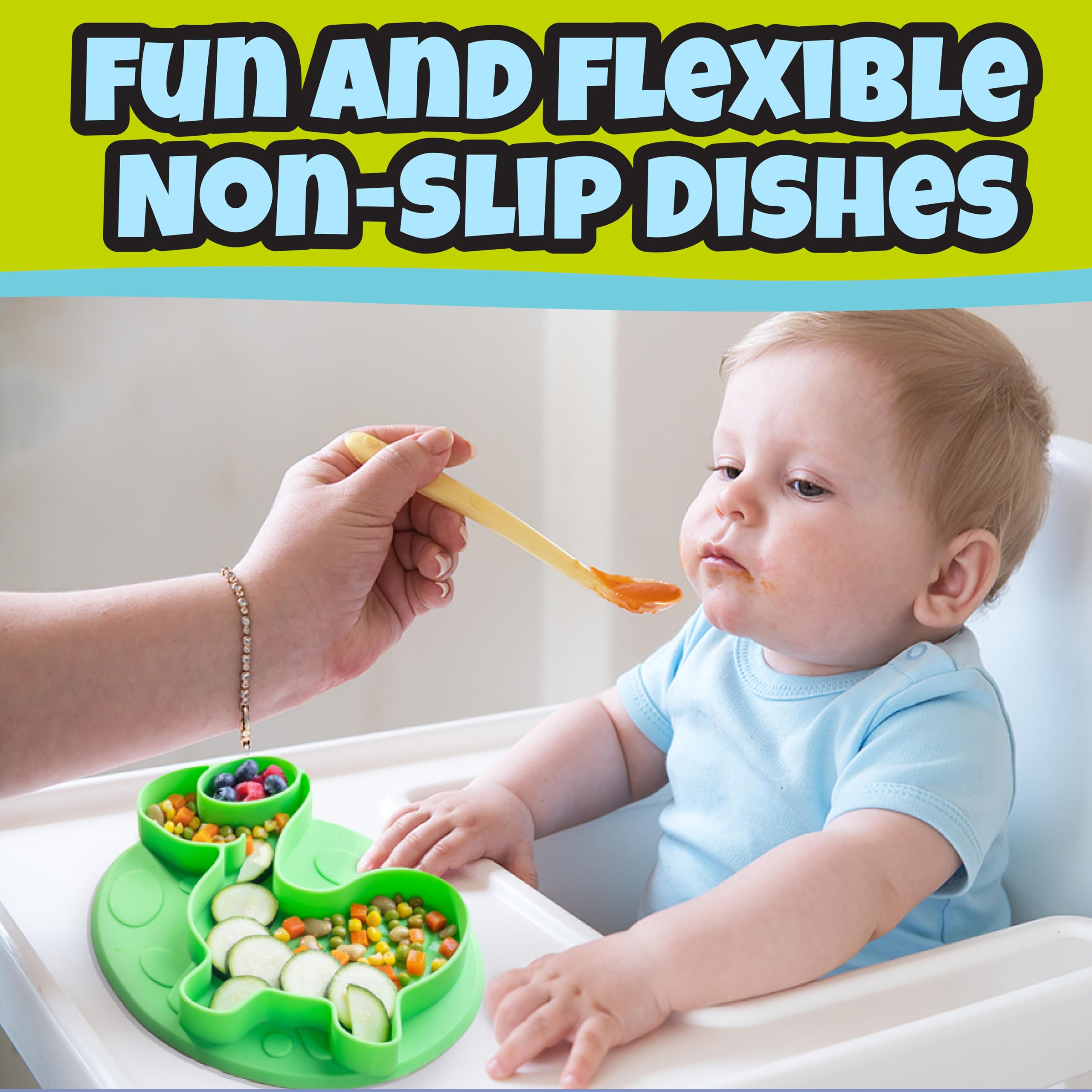 Bentology Dino Plates with Brontosaurus design adds playful dining and balanced portions.