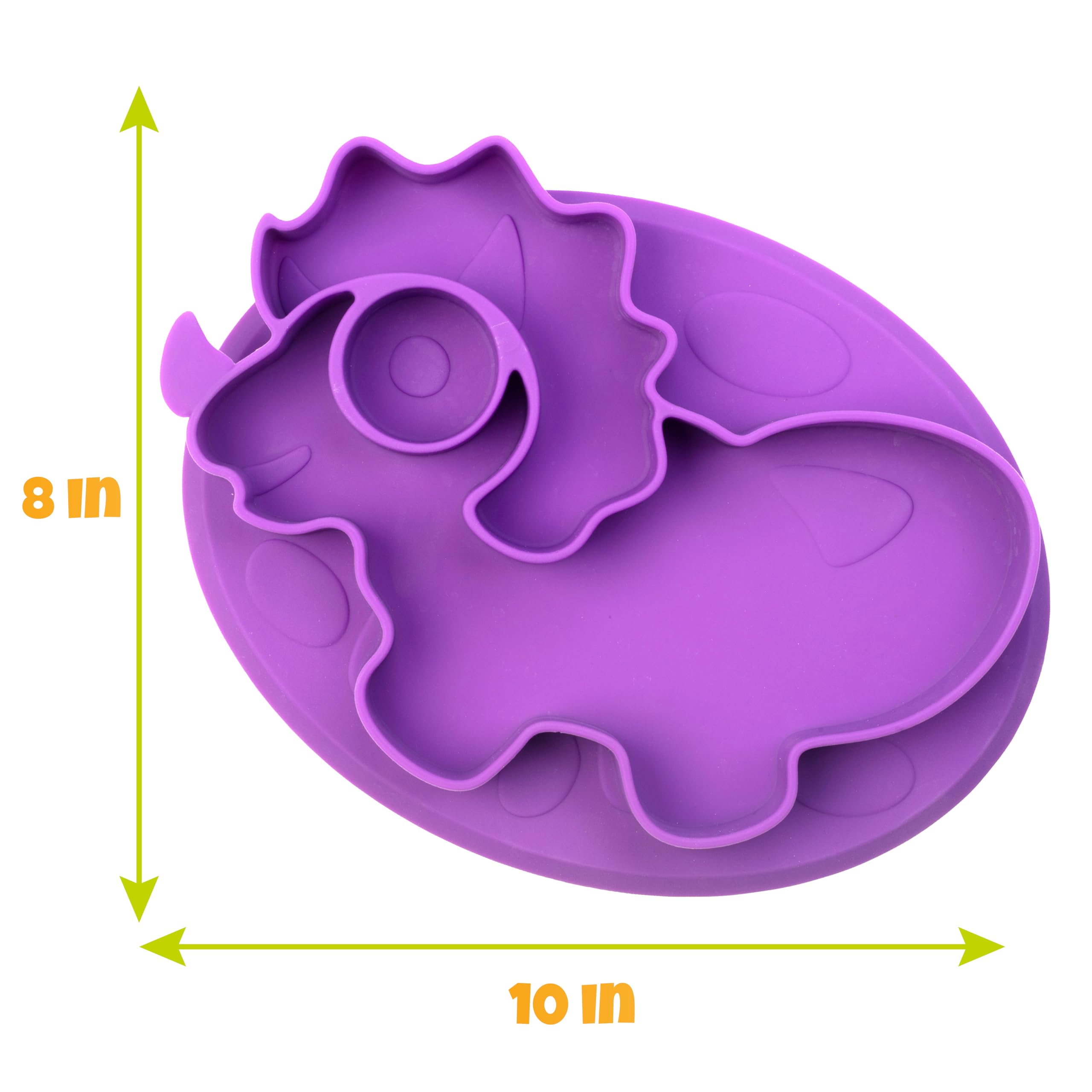 Bentology Dino Plates with divided compartments support separate foods during meals.