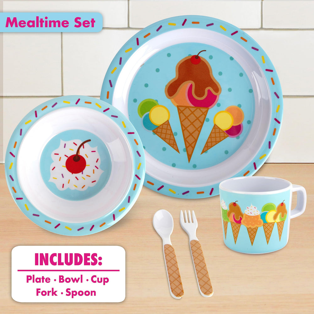 Bentology ice cream bowl with deep sides helps scooping.