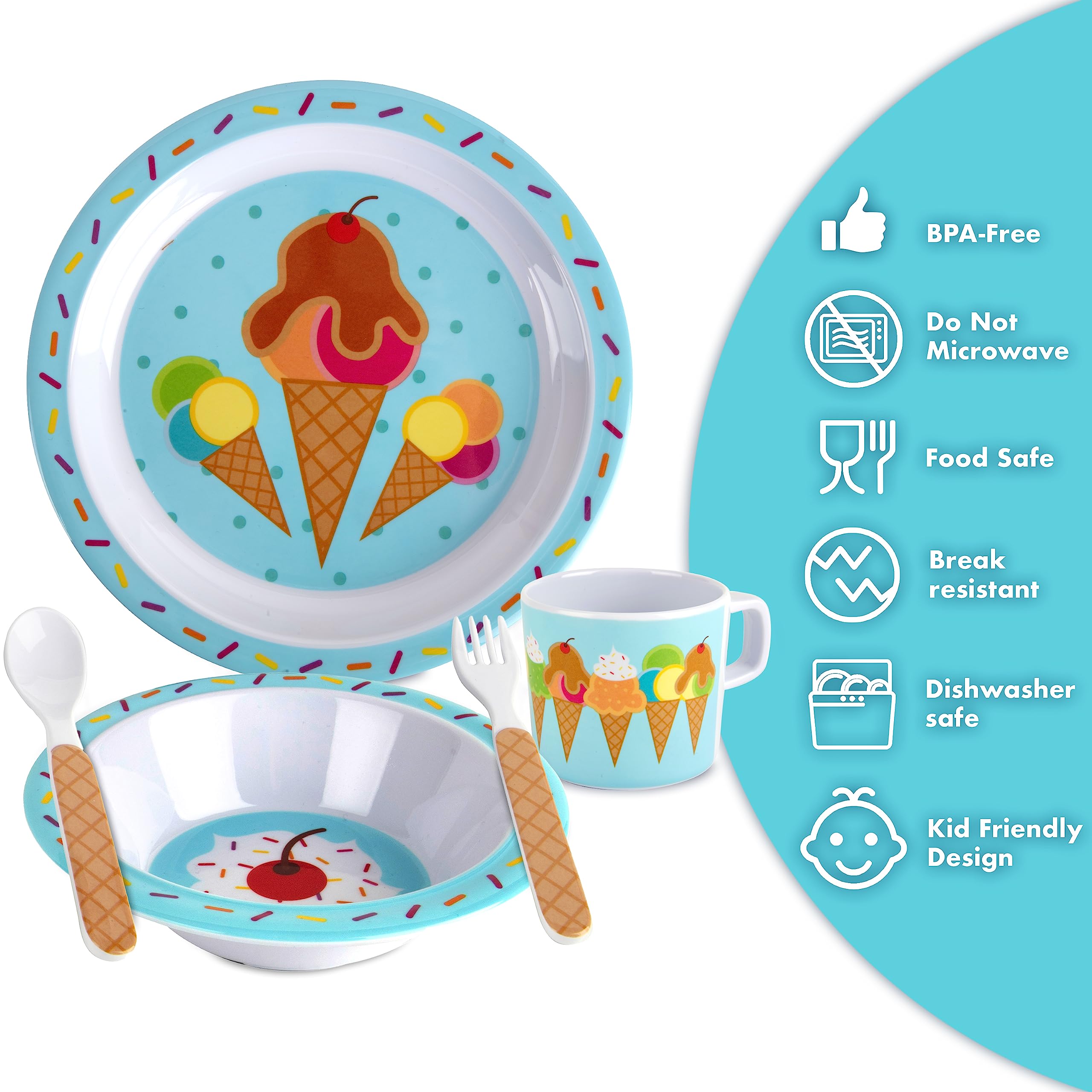 Bentology ice cream fork with kid-friendly handle for safe self-feeding.