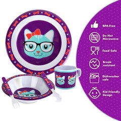 Bentology Kitty mealtime fork with easy-grip handle for confident feeding