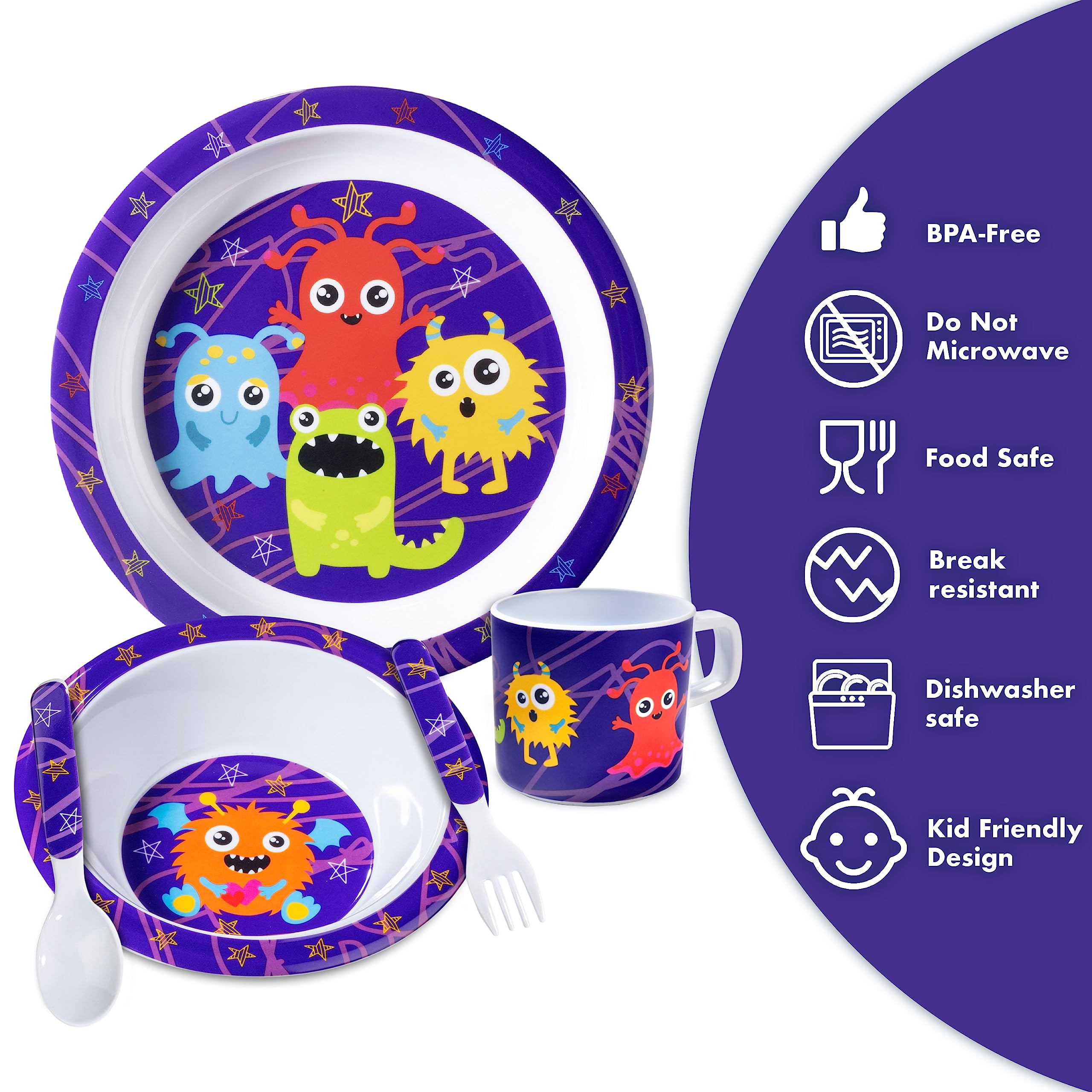Bentology Monster Mealtime Set fork with kid-friendly design for mess-free meals.