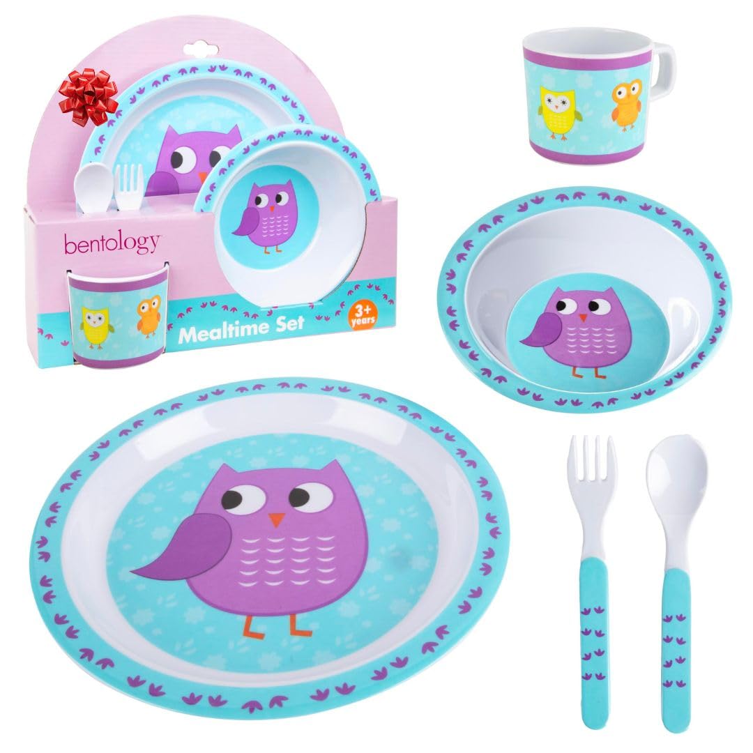 Bentology Owl Mealtime Plate helps toddlers scoop with ease