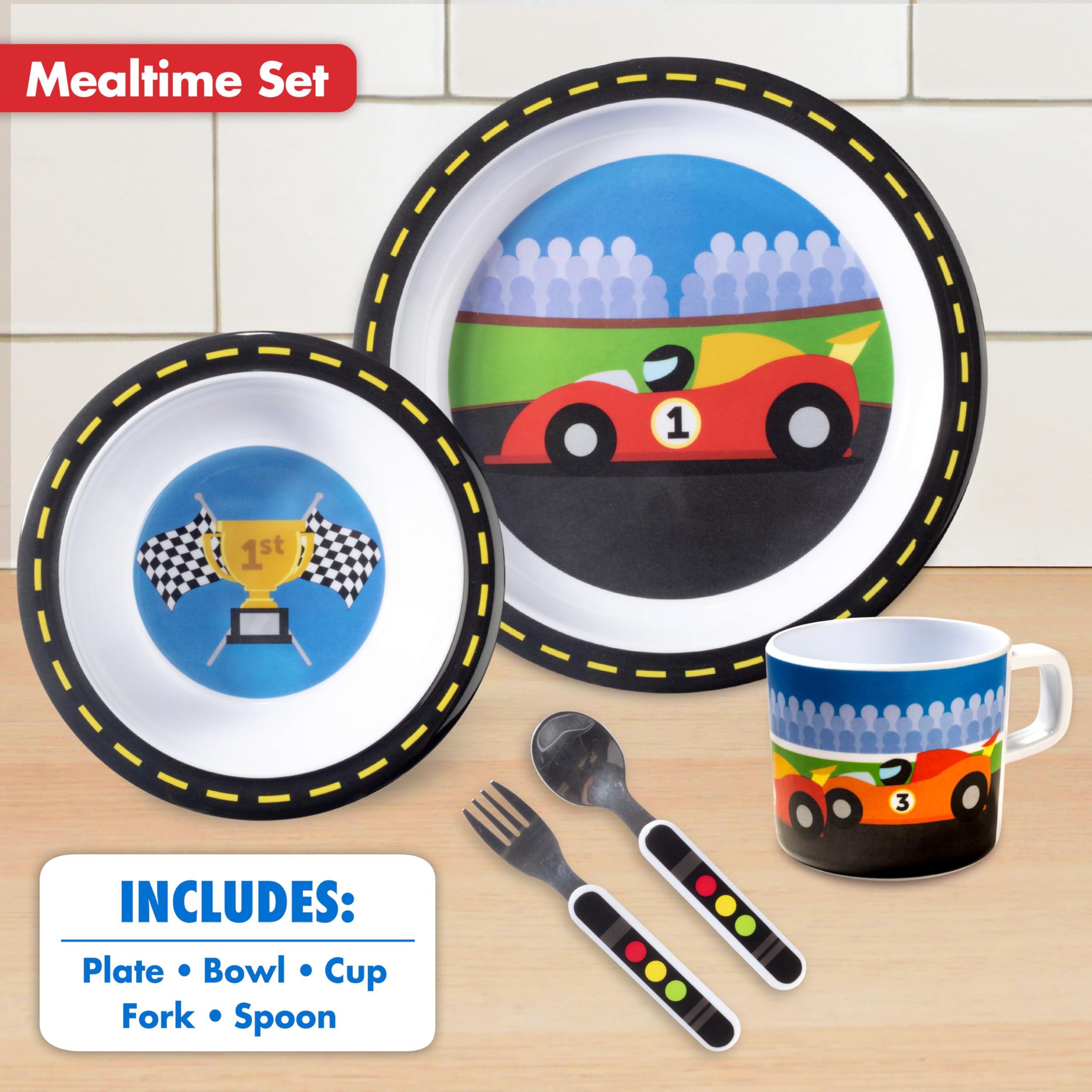 Bentology racecar bowl with deep sides for stable scooping