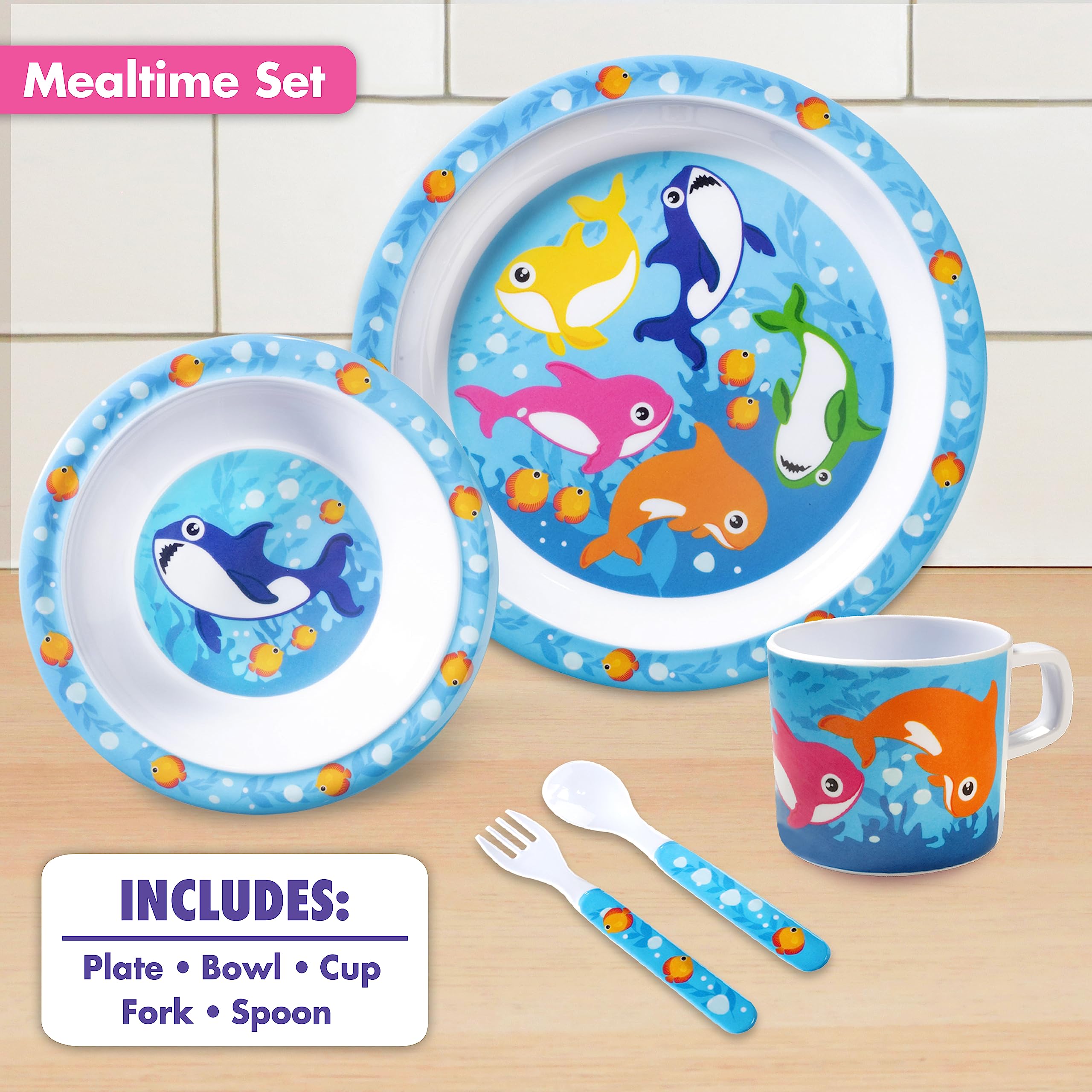 Bentology Shark Mealtime Bowl with deep sides for scooping and dipping.
