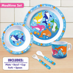 Bentology Shark Mealtime Bowl with deep sides for scooping and dipping.