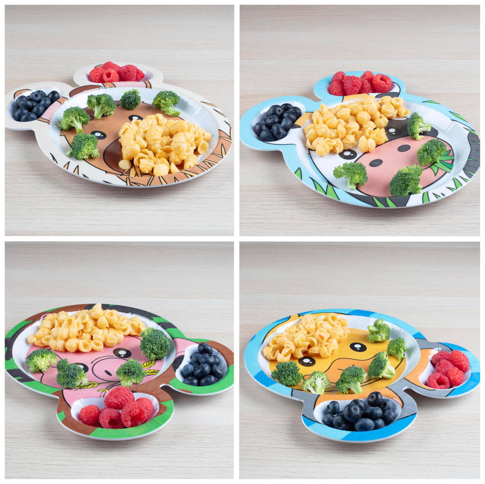 Bentology Zoo Farm plate durable-melamine with vibrant color lasting wash after wash.