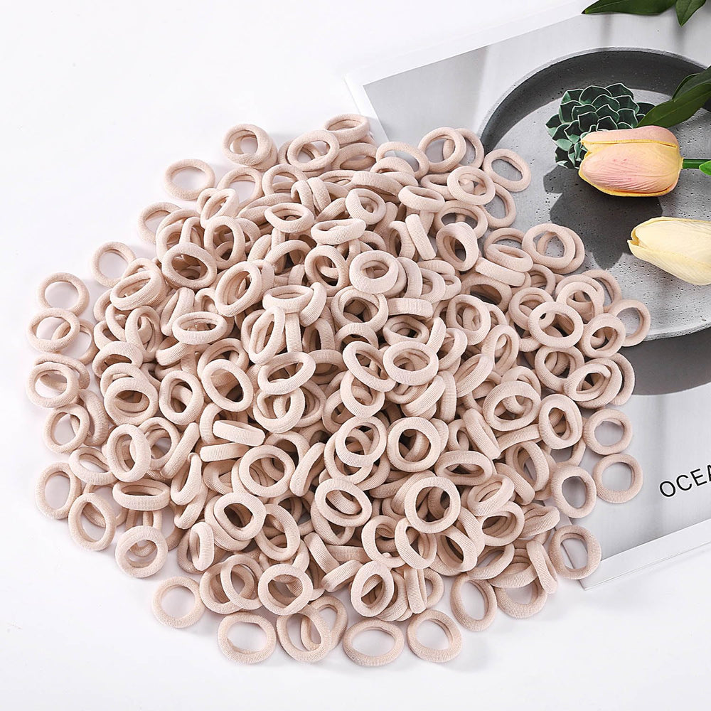 BEoffer hair ties beige bulk pack stored in zippered bag for easy organization