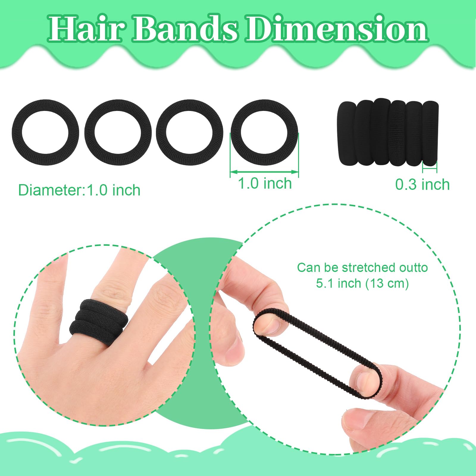 BEoffer hair ties for dreadlocks and braids, black, gentle hold