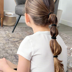 BEoffer durable black ponytail hair ties, small elastic for secure holds