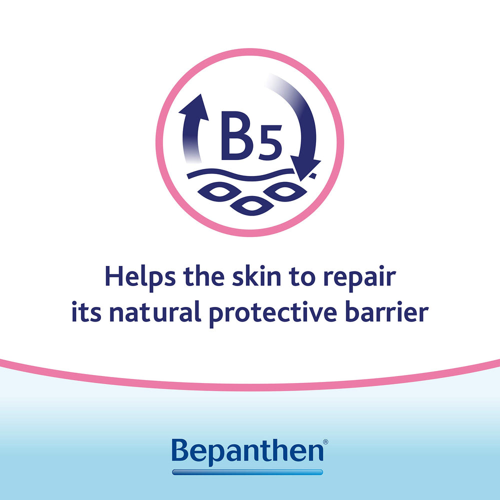 Bepanthen application scene during a diaper change on baby skin.