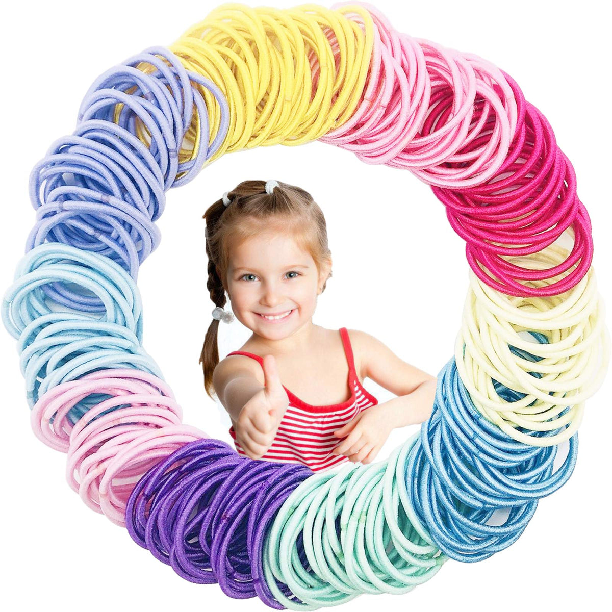 Berchaoki 200pcs hair ties for kids in assorted colors for versatile daily hairstyles