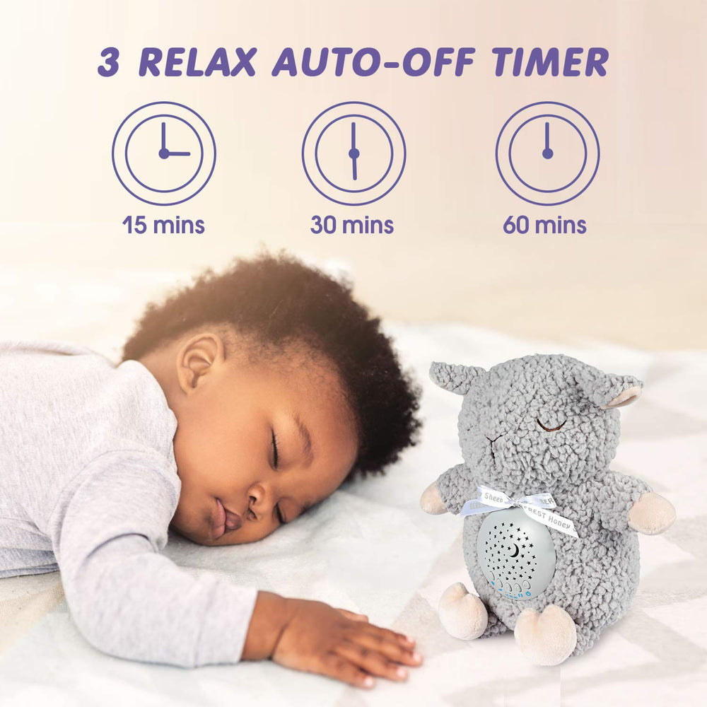 BEREST A11-Projetor Grey Sheep heartbeat and lullabies soothe at bedtime routines.