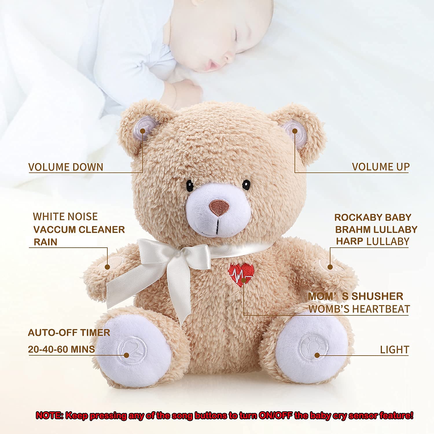 Berest adjustable volume control lets you tailor sound levels for your baby.