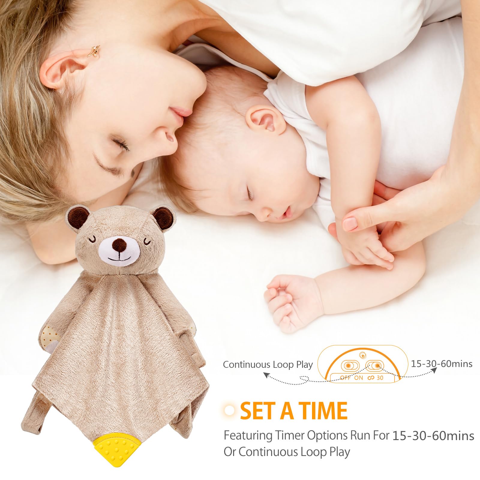 BEREST auto-off timer and volume control for customizable sleep sounds.