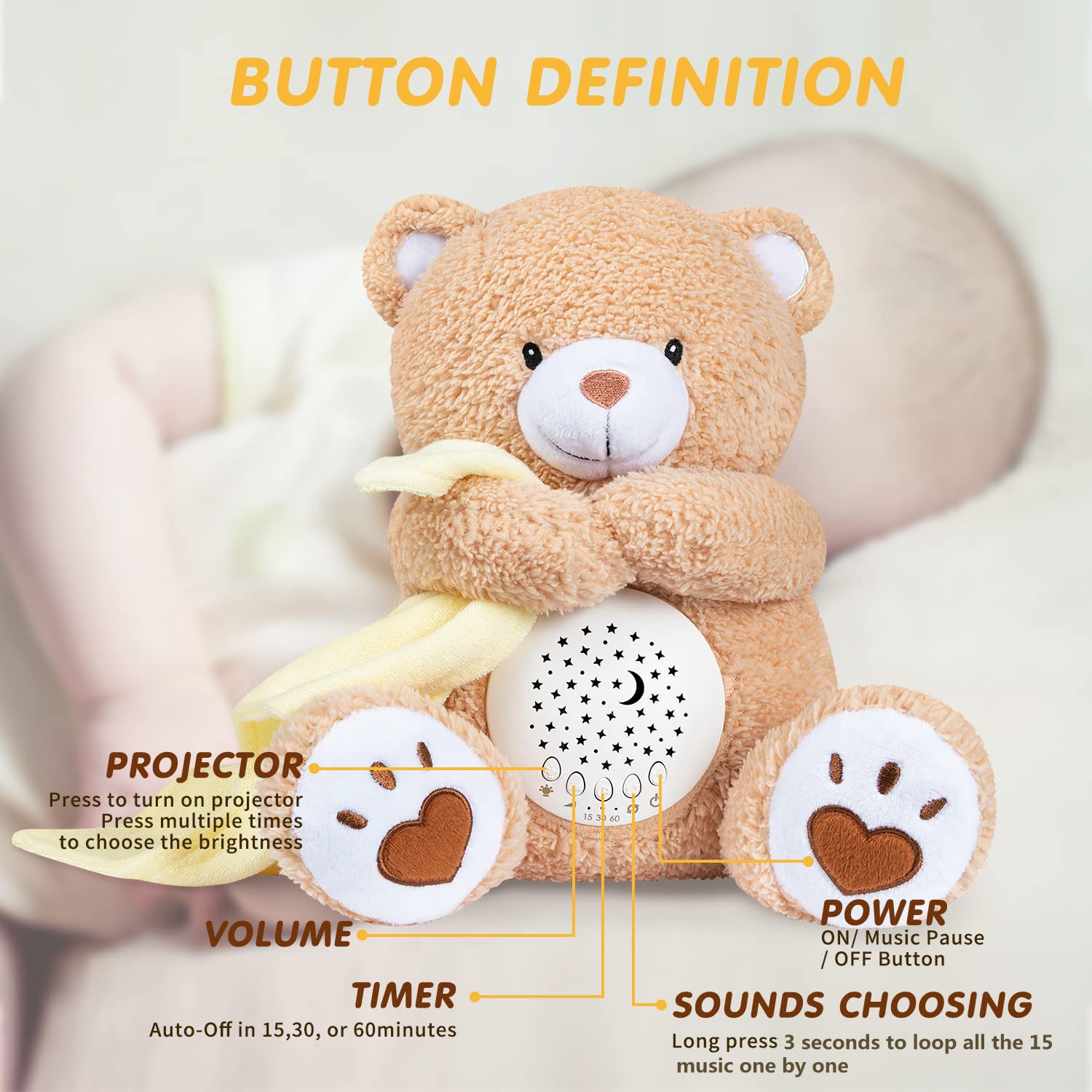 BEREST Baby Sleep Soother Bear gift-ready packaging highlights thoughtful newborn gift.