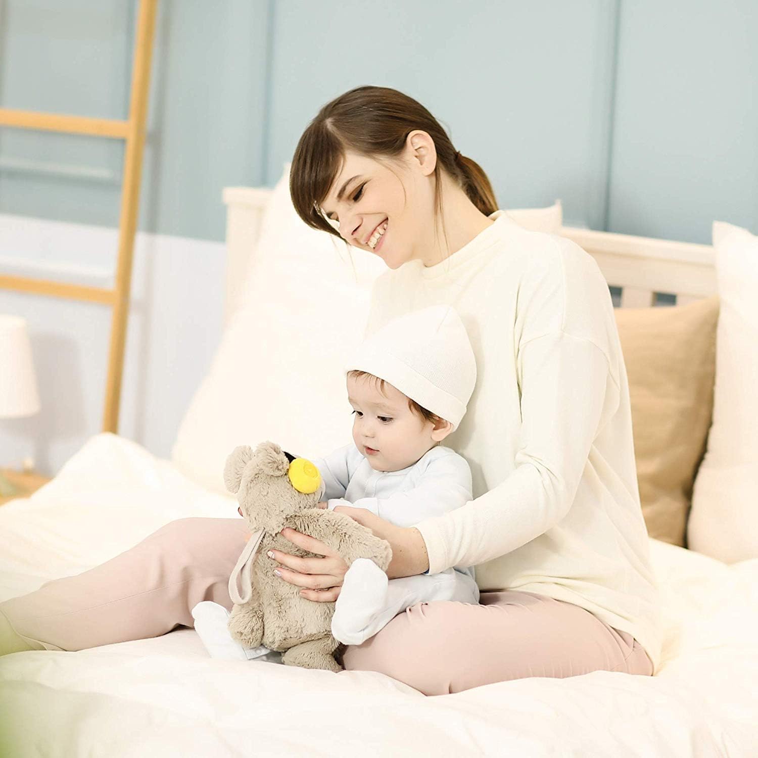 BEREST Sleep Soother mom-heartbeat demo demonstrating heartbeat soothing.